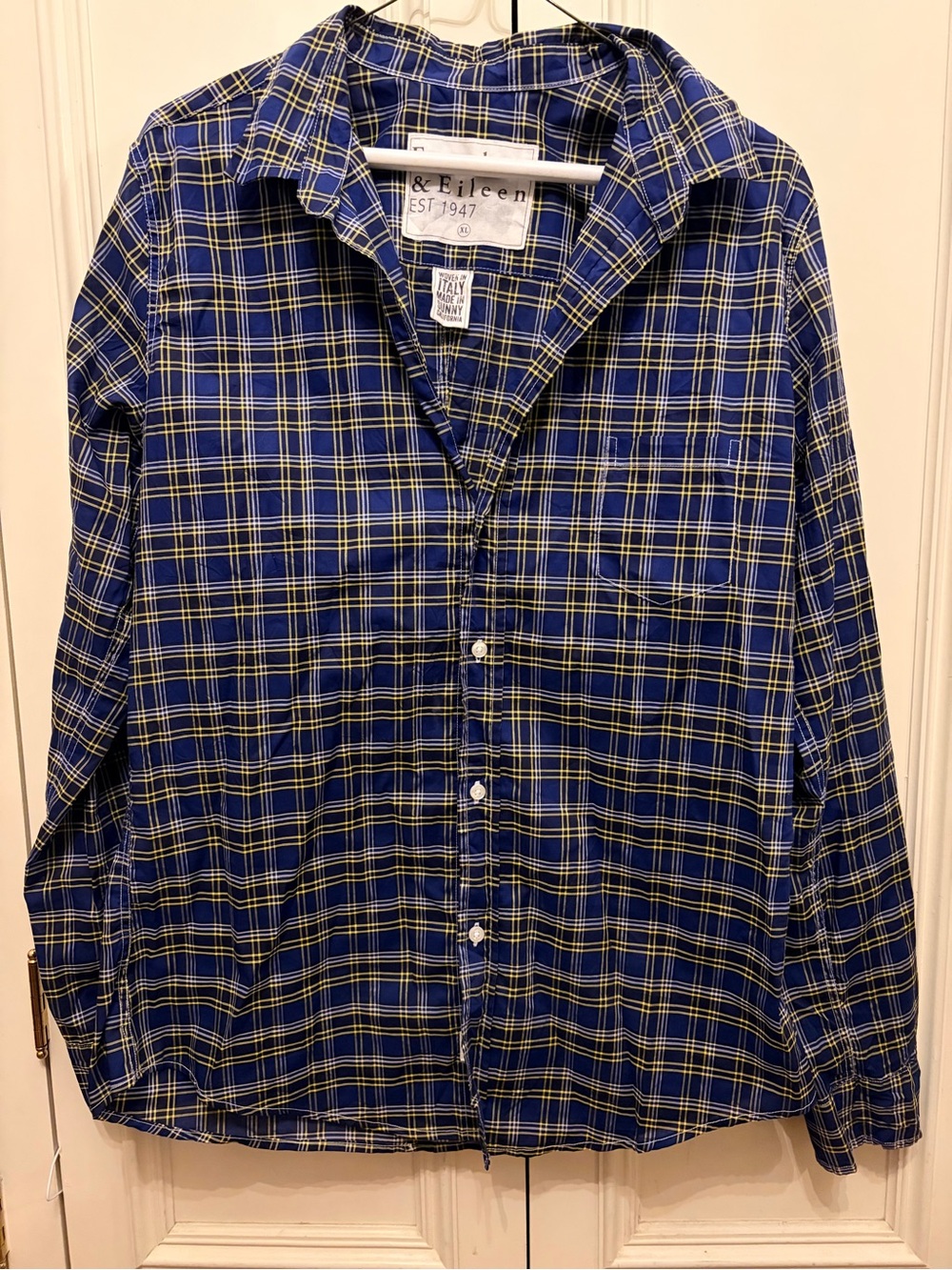 Frank & Eileen Blue and Yellow Plaid Button-Down Shirt
